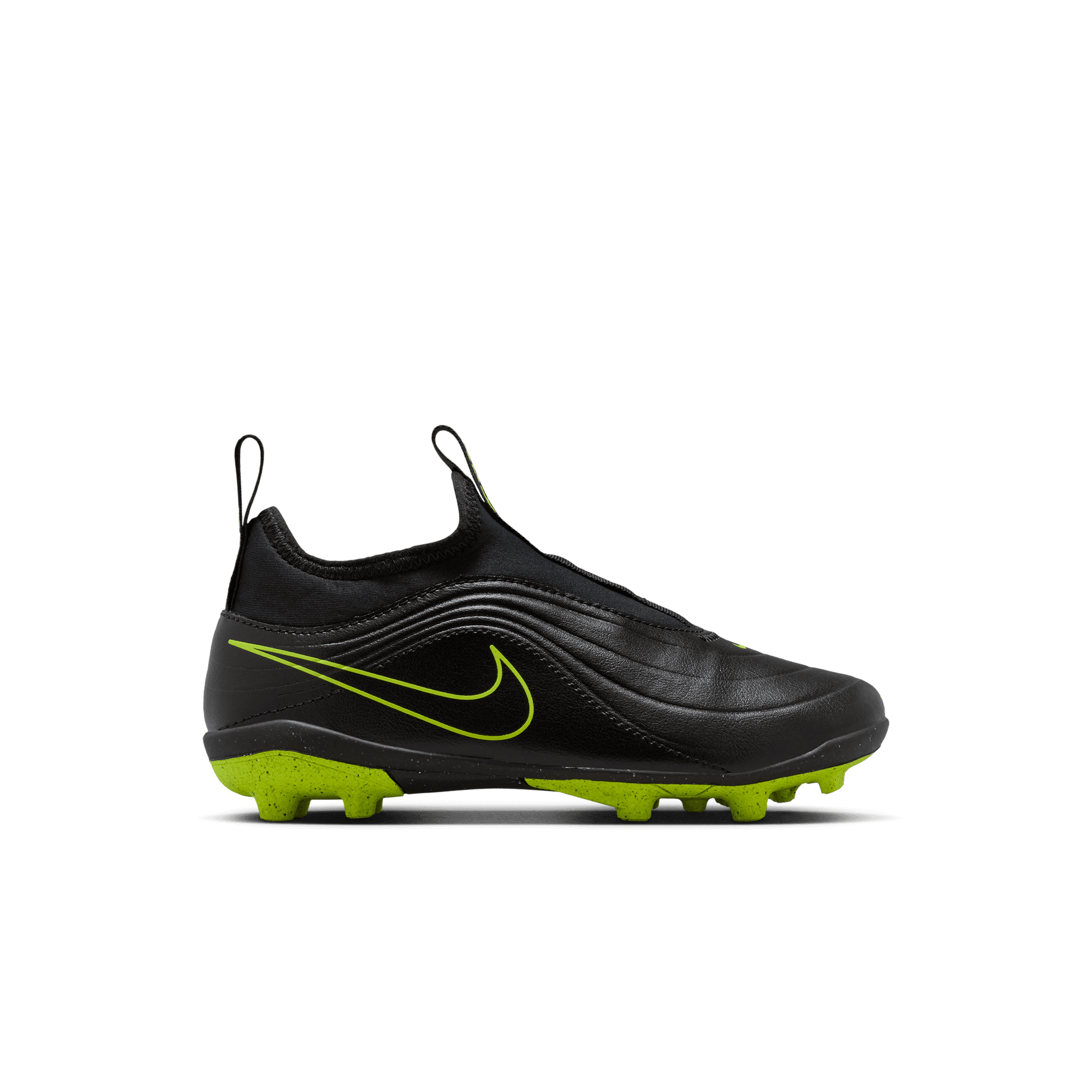 Nike Jr. Tiempo Maestro Club MG Preschool Kids' "Black/Volt" Soccer Cleat